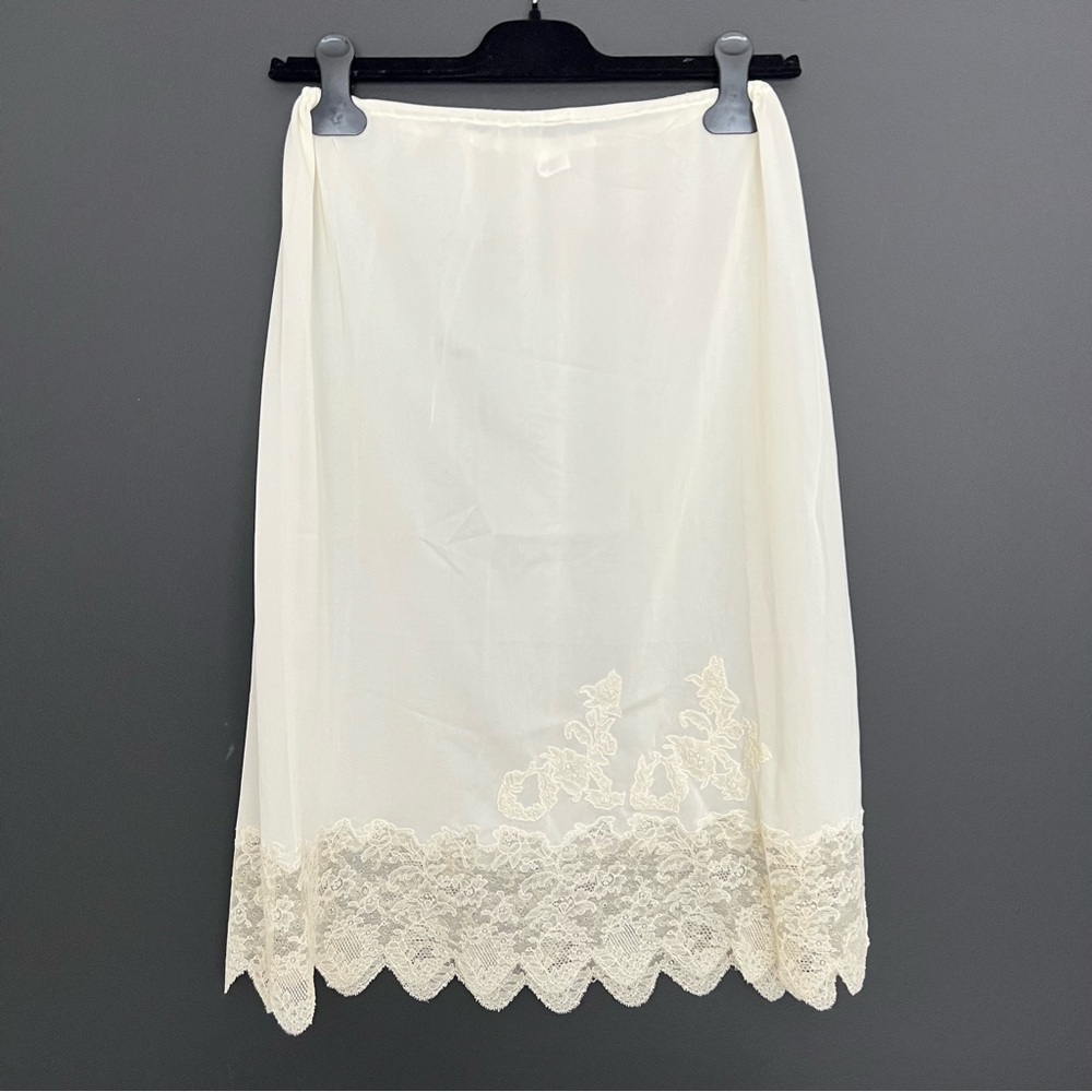 Vintage 1960s Calais lace embroidered lingerie half slip lace embroidery Acine’s